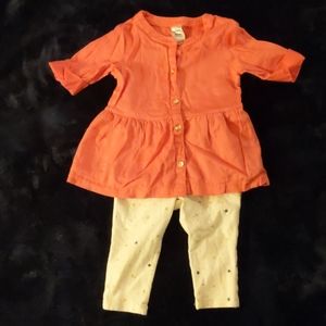 12mo Old Navy ruffle butt leggings Carter's tunic